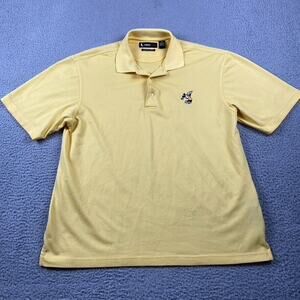 Linkstech Tecno dry Polo Golf Shirt Men's Medium Yellow Mickey Mouse